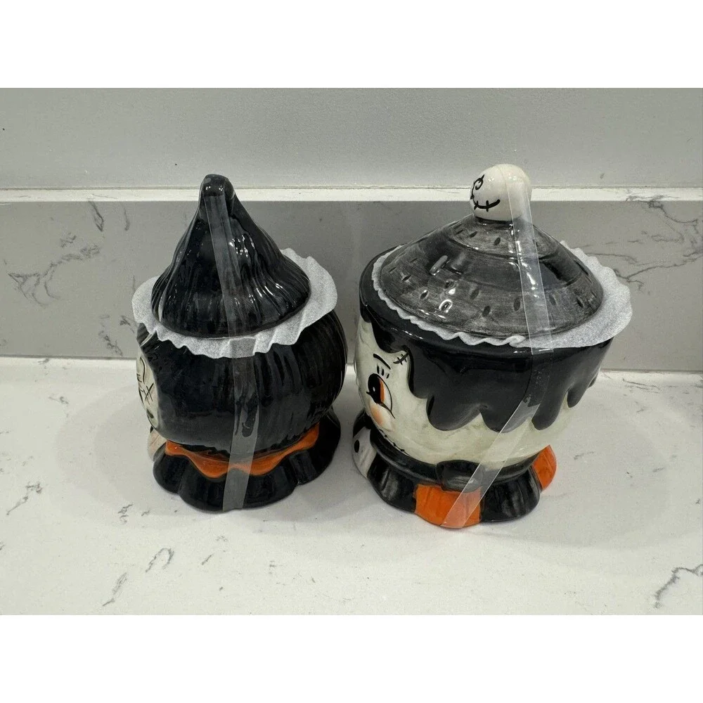 Johanna Parker Halloween Frankenstein Bride Lidded Bowl Canister Set New